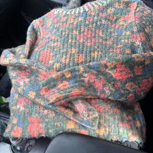 Zara floral crop sweater
